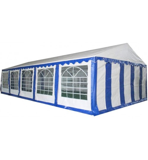 American Phoenix Party Tent 16x32 Heavy Duty Large White Canopy Commercial Fair Shelter Wedding Events Tent - White with Blue 