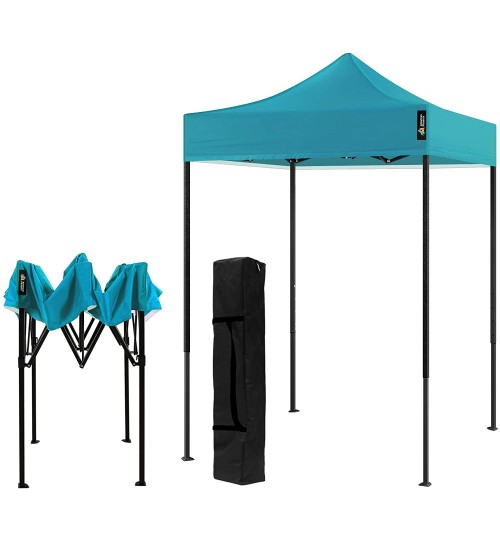 AMERICAN PHOENIX Canopy Tent 5x5 Pop Up Portable Tent Commercial Outdoor Instant Sun Shelter (5'x5' (Black Frame), Teal)